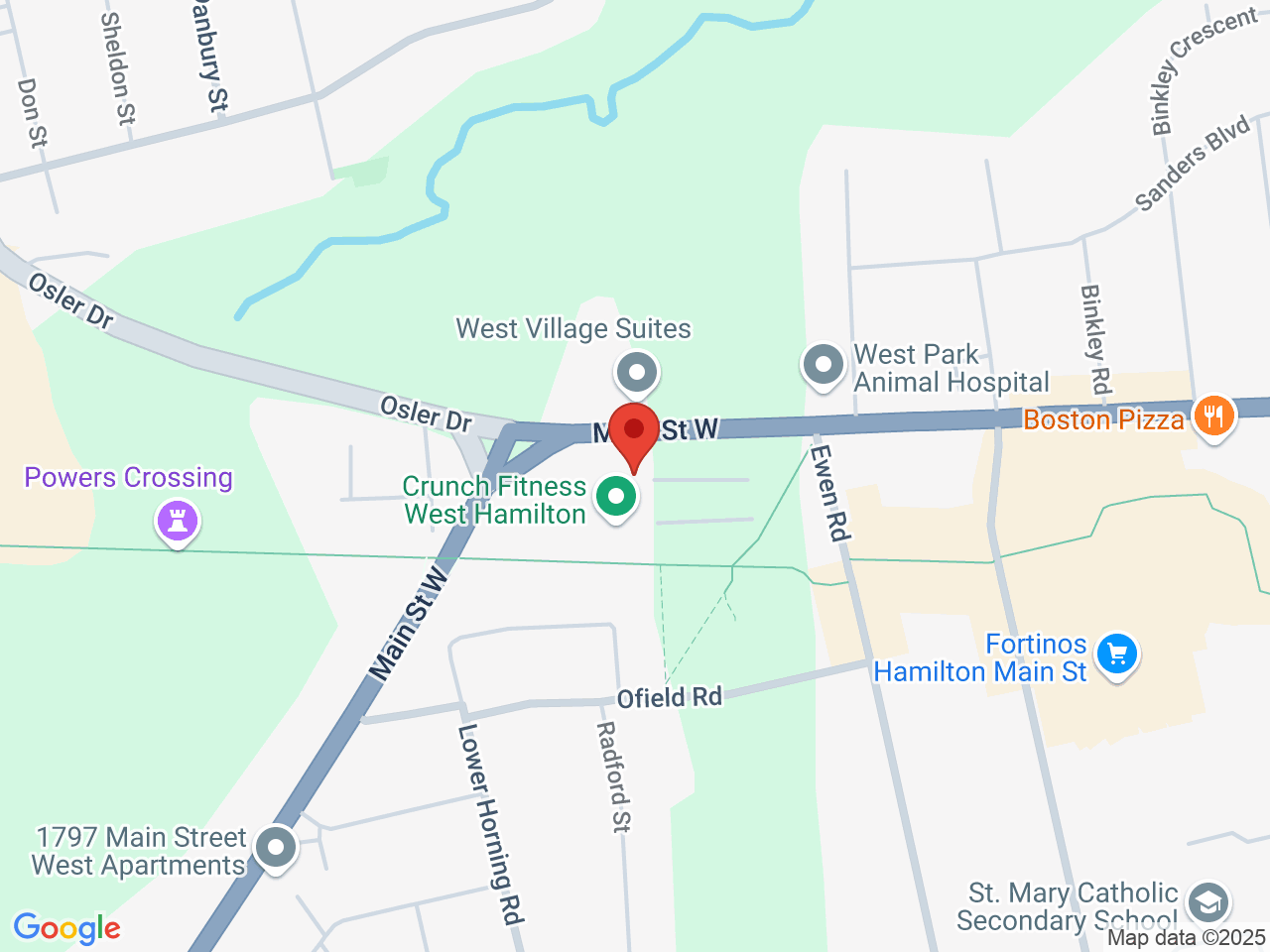 Street map for Bongbaba Cannabis Culture, 1685 Main St W, Hamilton ON