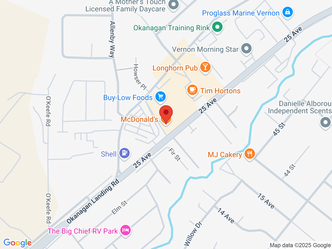 Street map for Flora Cannabis, 5301 25th Ave., Vernon BC