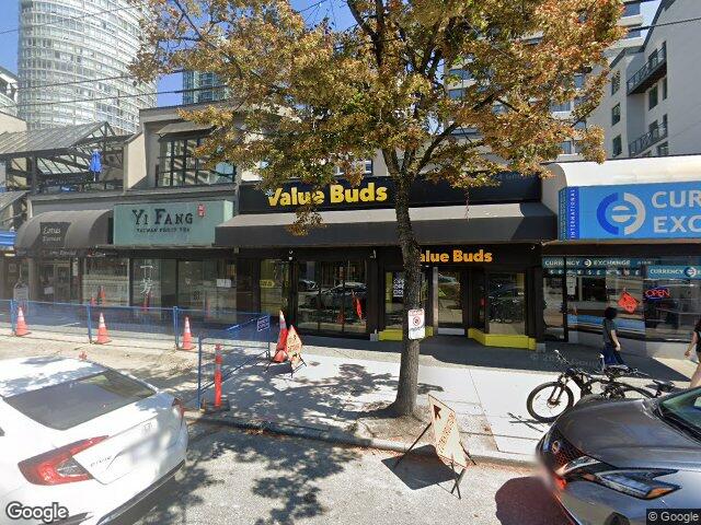 Street view for Value Buds Robson, 1173 Robson St., Vancouver BC