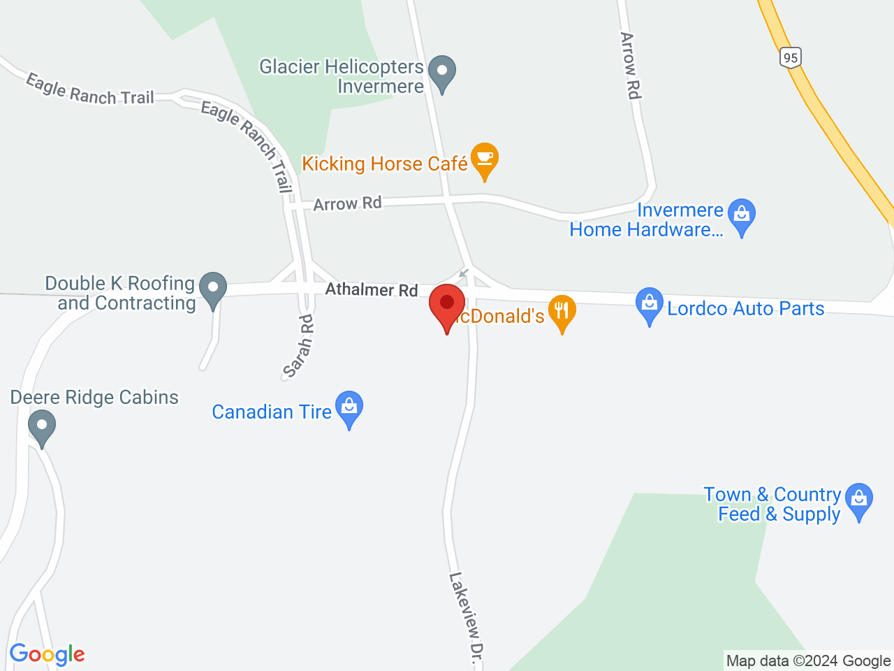 Street map for Invermere Cannabis Store, 4884 Athalmer Rd, Invermere BC