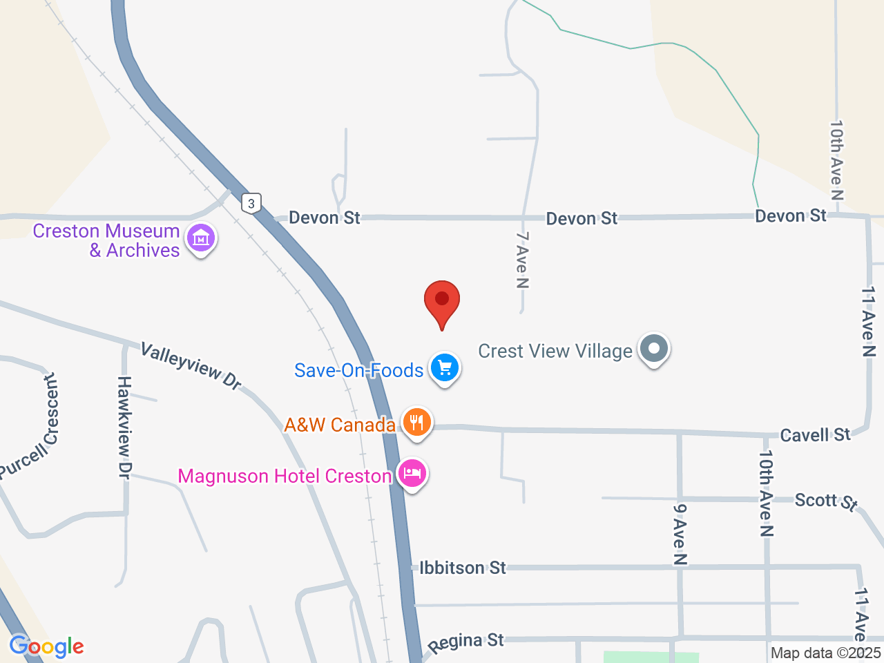 Street map for Jimmy's Cannabis Shop Creston Valley Mall, 1000 Northwest Blvd #5, Creston BC