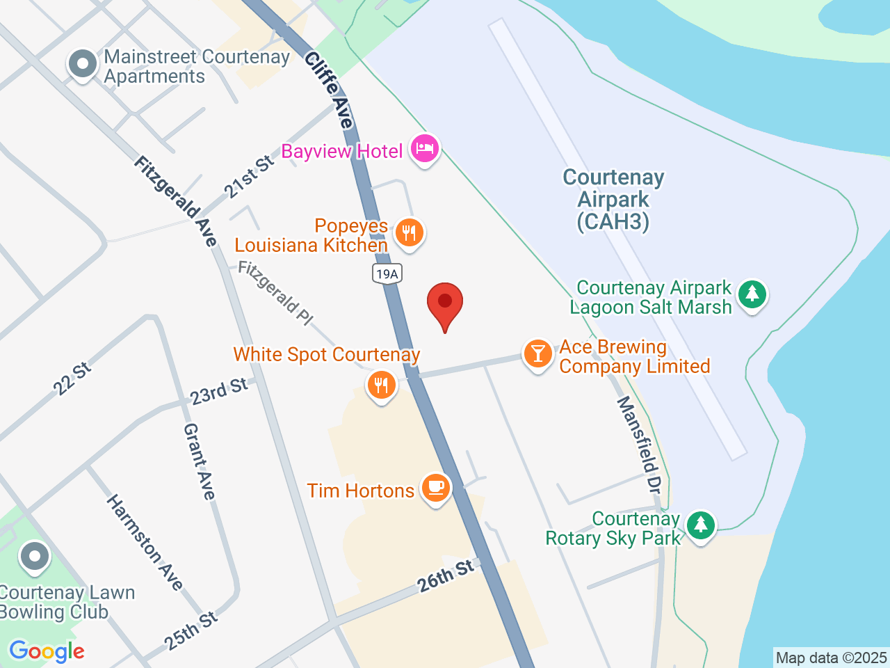 Street map for La Pachi Premium Cannabis, 103-2270 Cliffe Ave, Courtenay BC