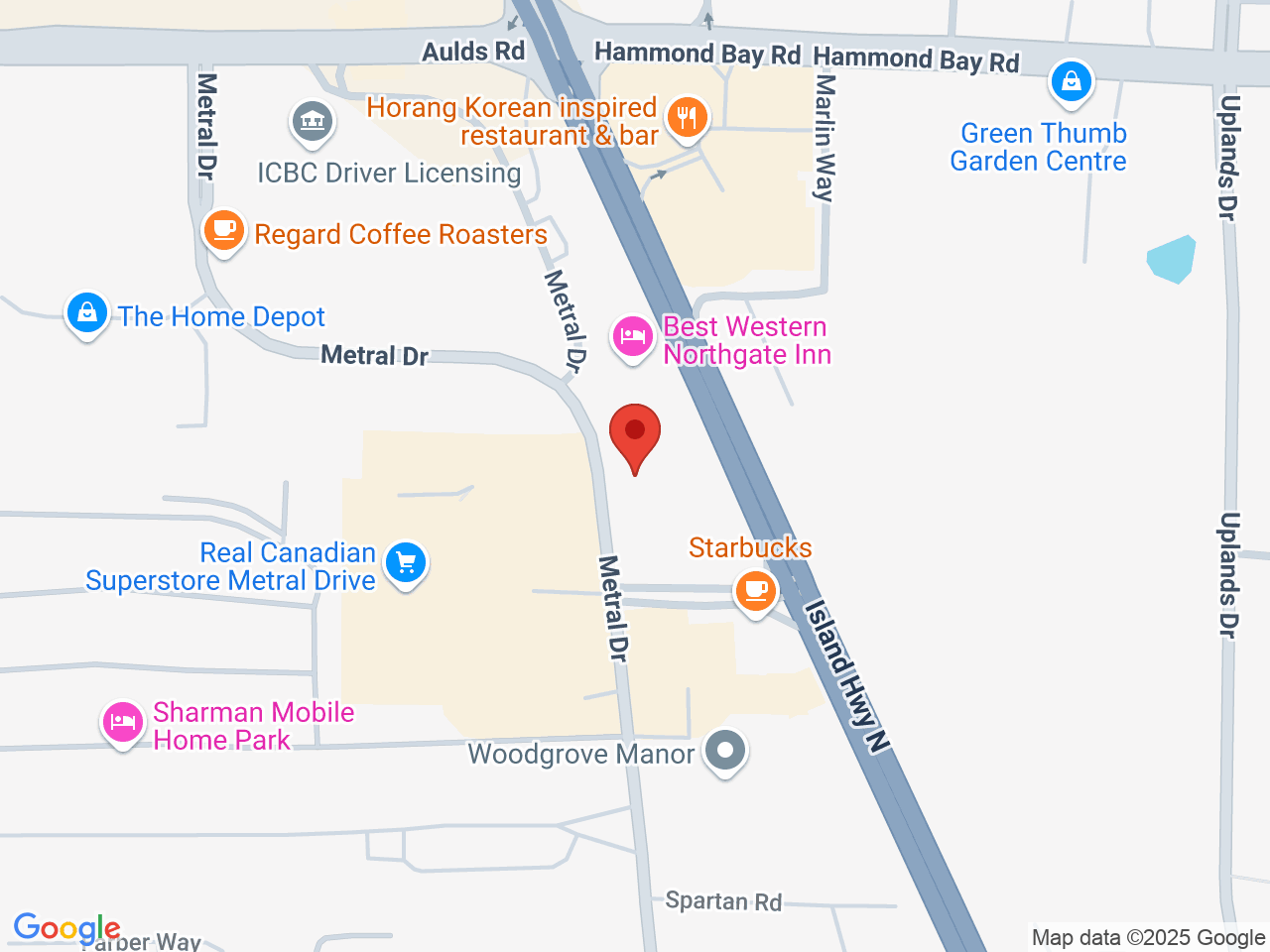 Street map for Mood Cannabis Co, 5-6404 Metral Dr., Nanaimo BC