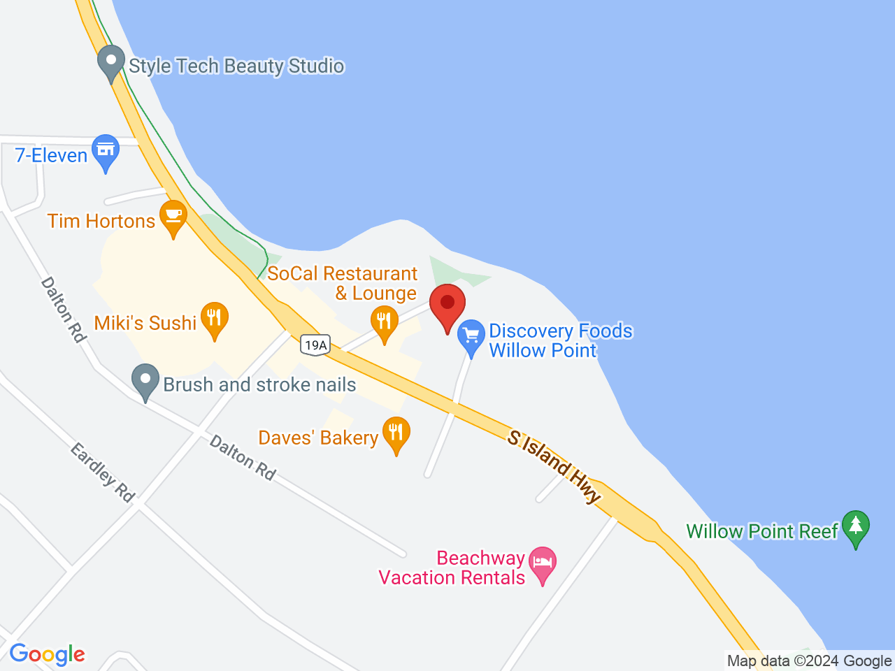 Street map for Greenstar Cannabis Company, 4-2253 South Island Highway, Campbell River BC