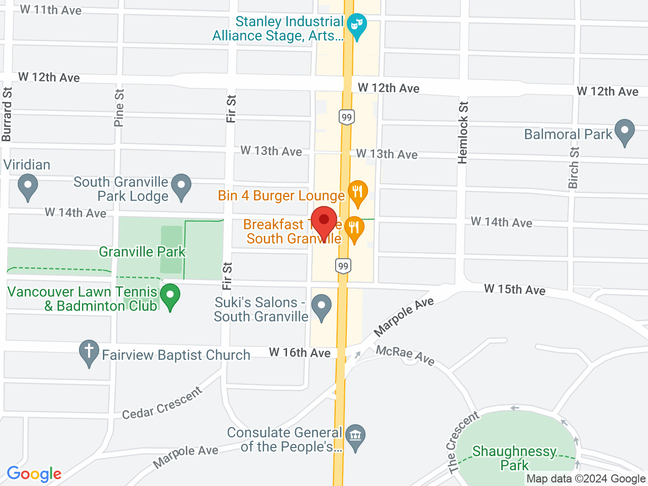 Street map for Muse Cannabis Vancouver, 3039 Granville St., Vancouver BC