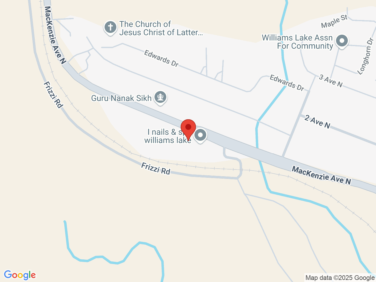 Street map for Pacificanna, 3015 Mackenzie Ave. N, Williams Lake BC