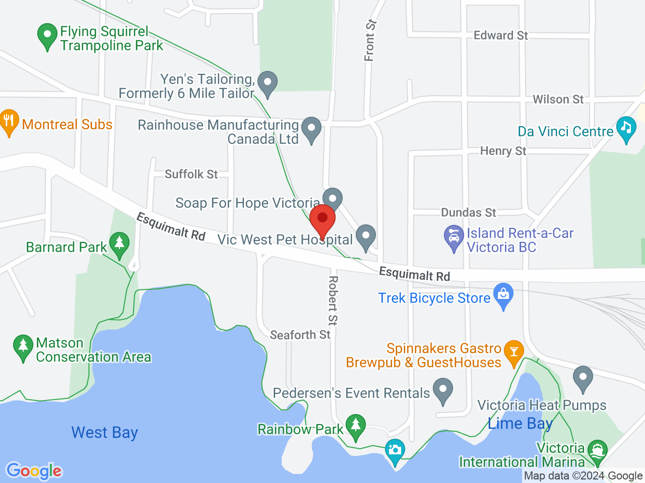 Street map for Pineapple Express, 608 Esquimalt Rd., Victoria BC