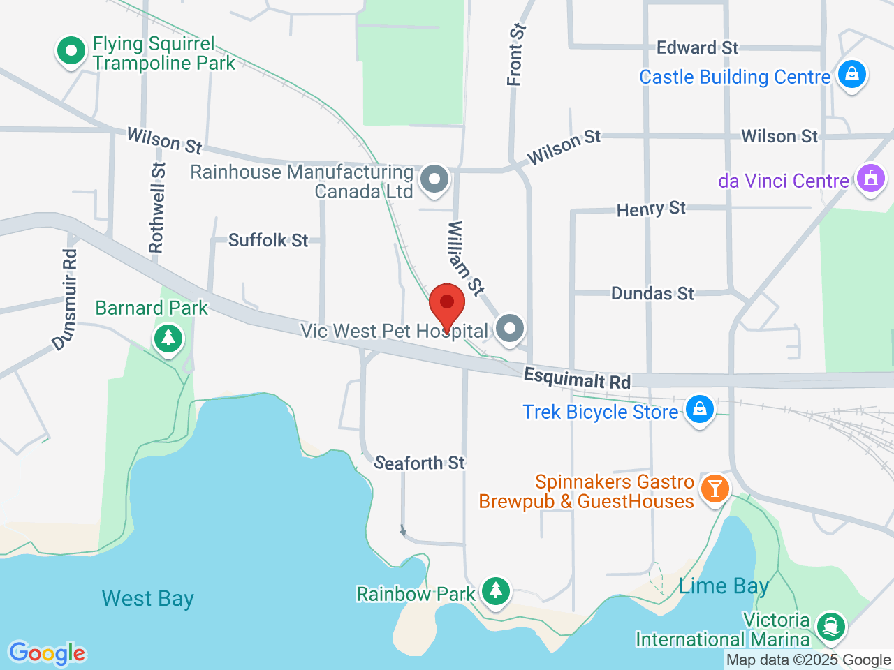 Street map for Pineapple Express, 608 Esquimalt Rd., Victoria BC