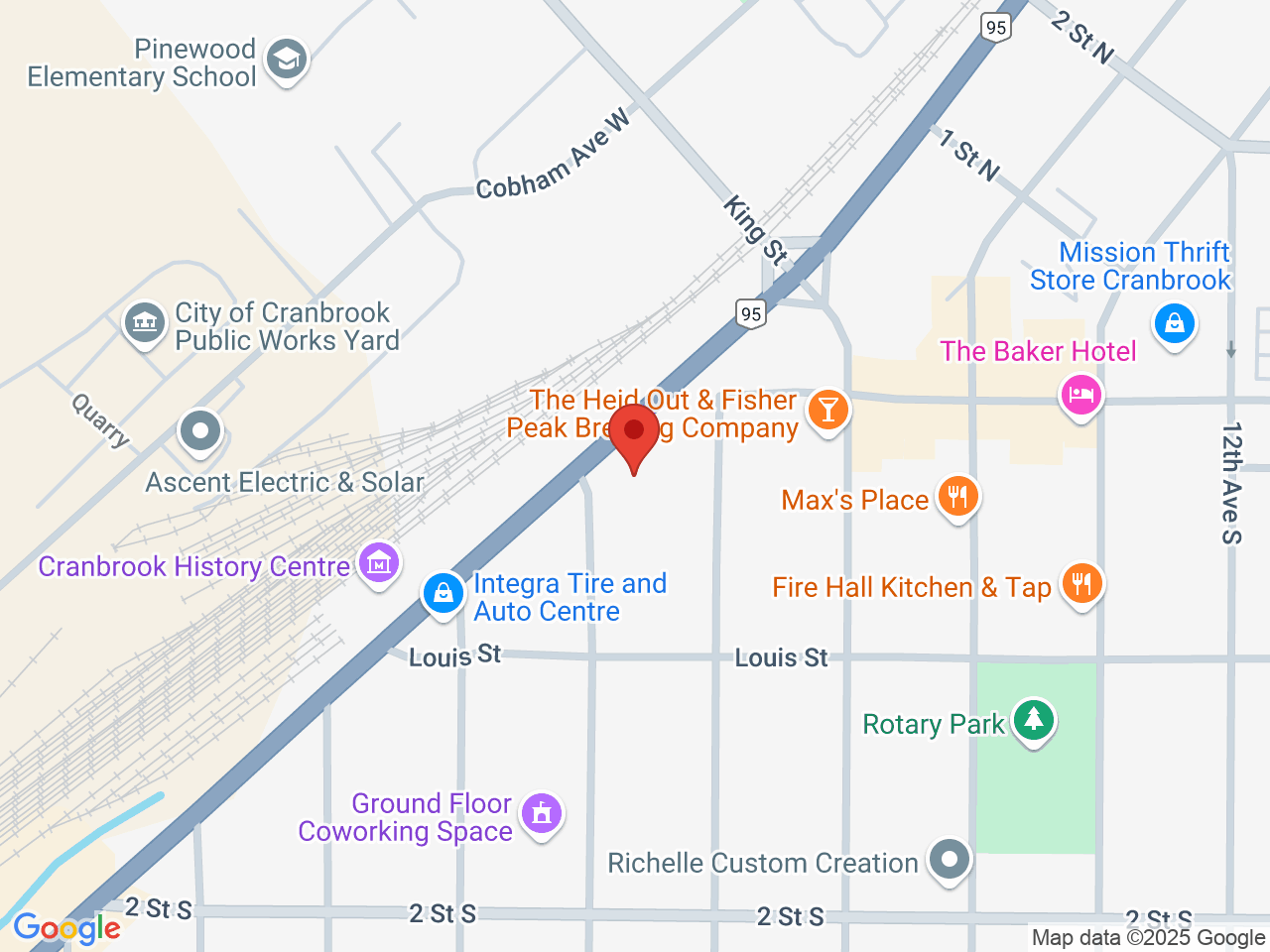 Street map for Prime Cannabis, Unit A-20 7th Ave. South, Cranbrook BC