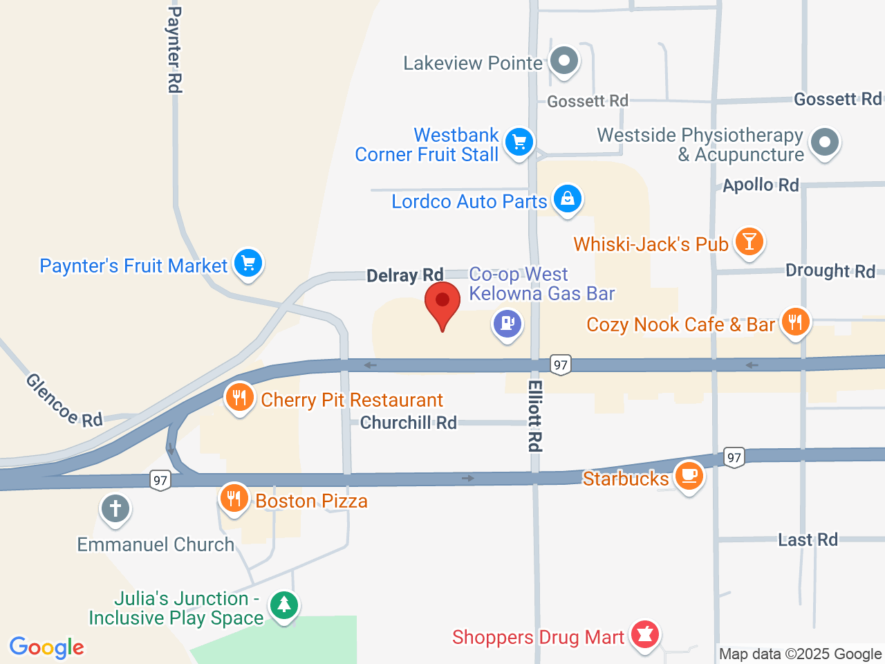 Street map for Prime Cannabis West Kelowna, 14-2528 Main St., West Kelowna BC