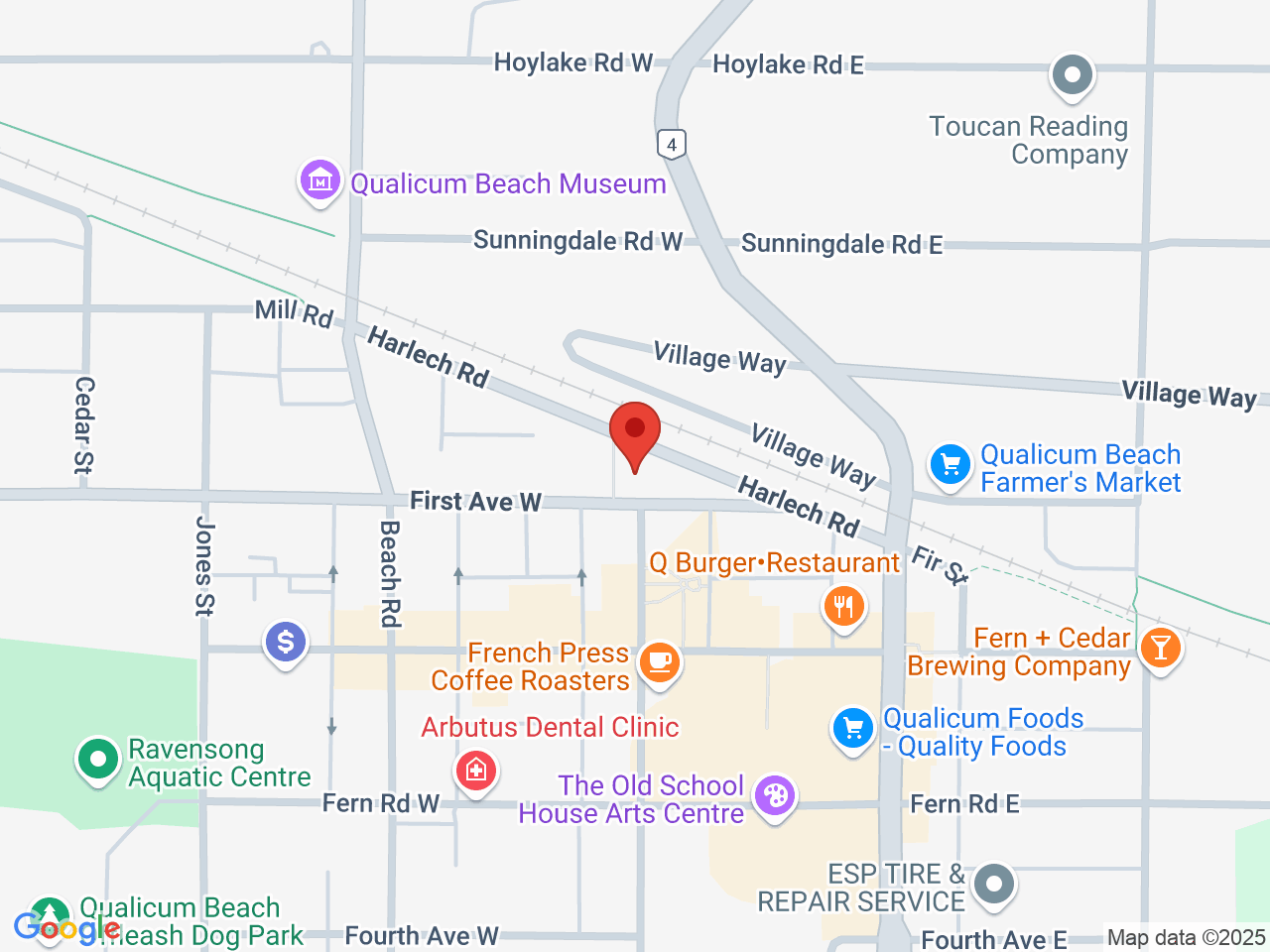 Street map for QualiCanna, 2-124 Harlech Rd., Qualicum Beach BC