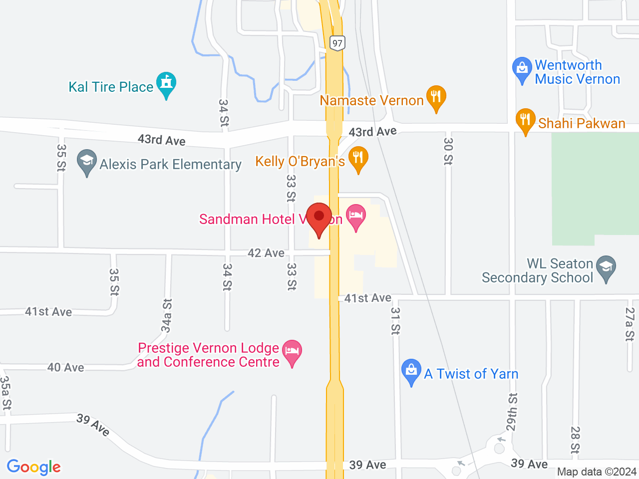 Street map for Quantum 1 Cannabis Vernon, 4200 32 St, Vernon BC
