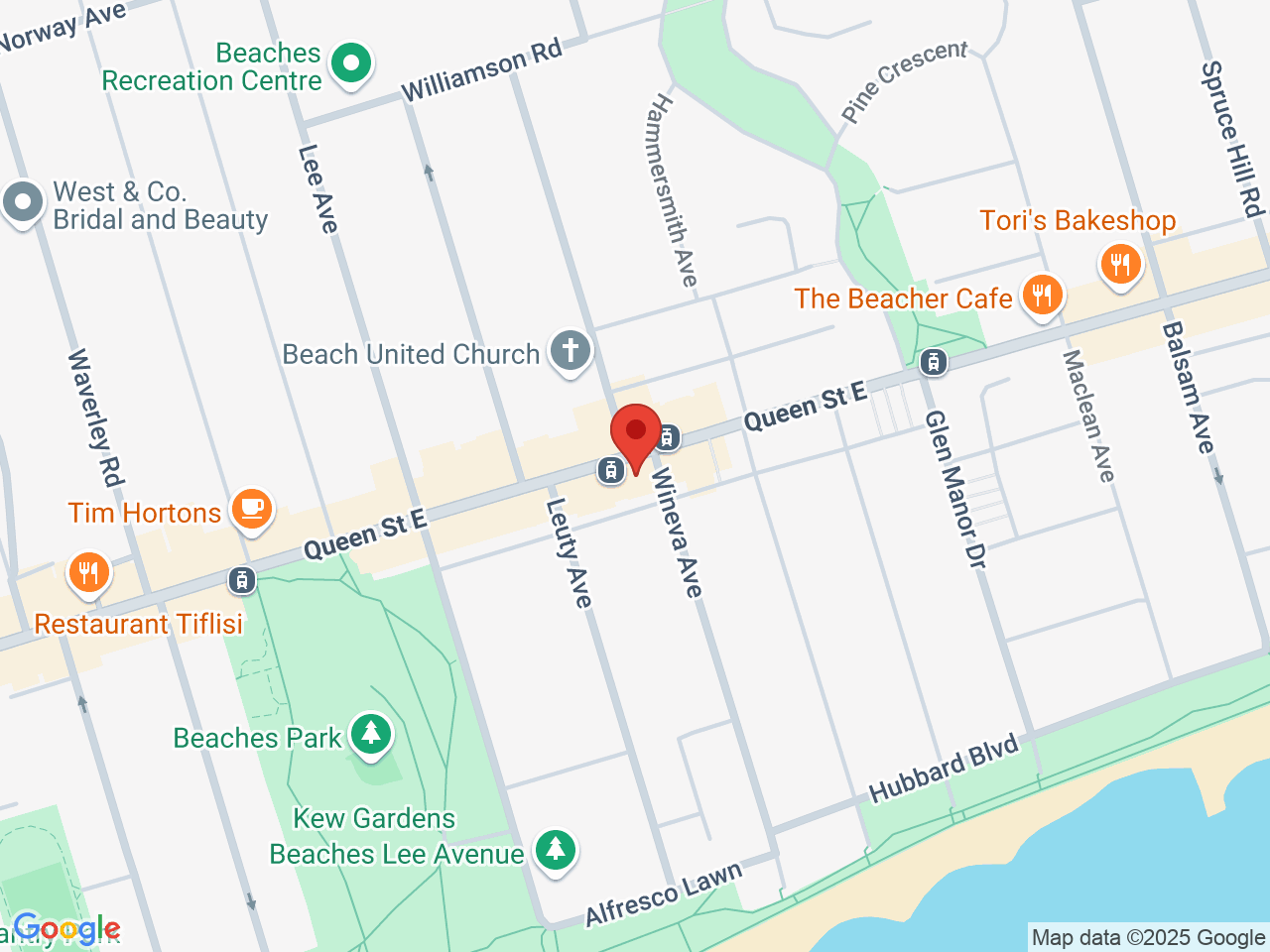 Street map for Cerenibis Canada, 2225 Queen St E, Toronto ON