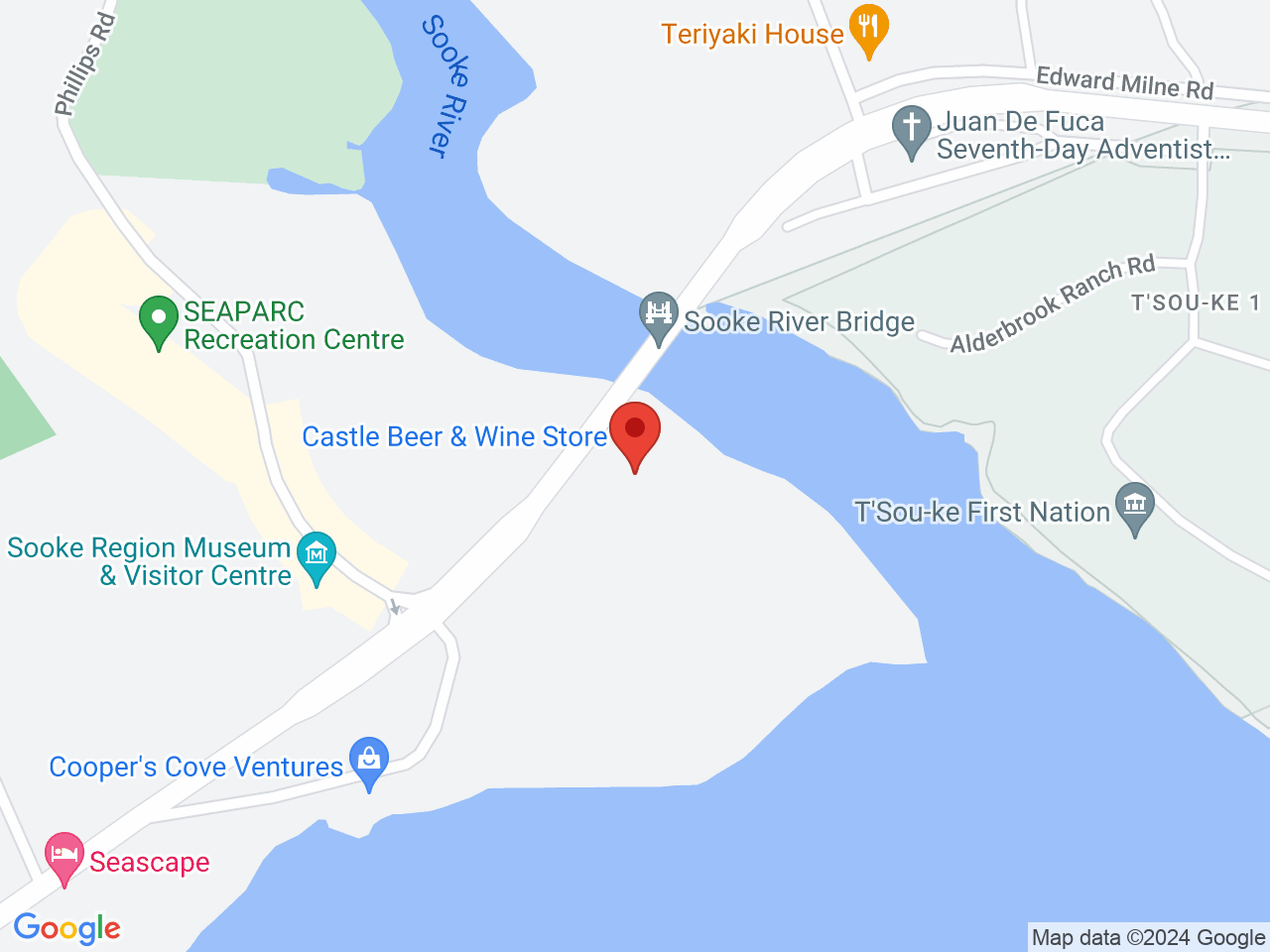 Street map for Riverside Cannabis, 6309 Sooke Rd, Sooke BC