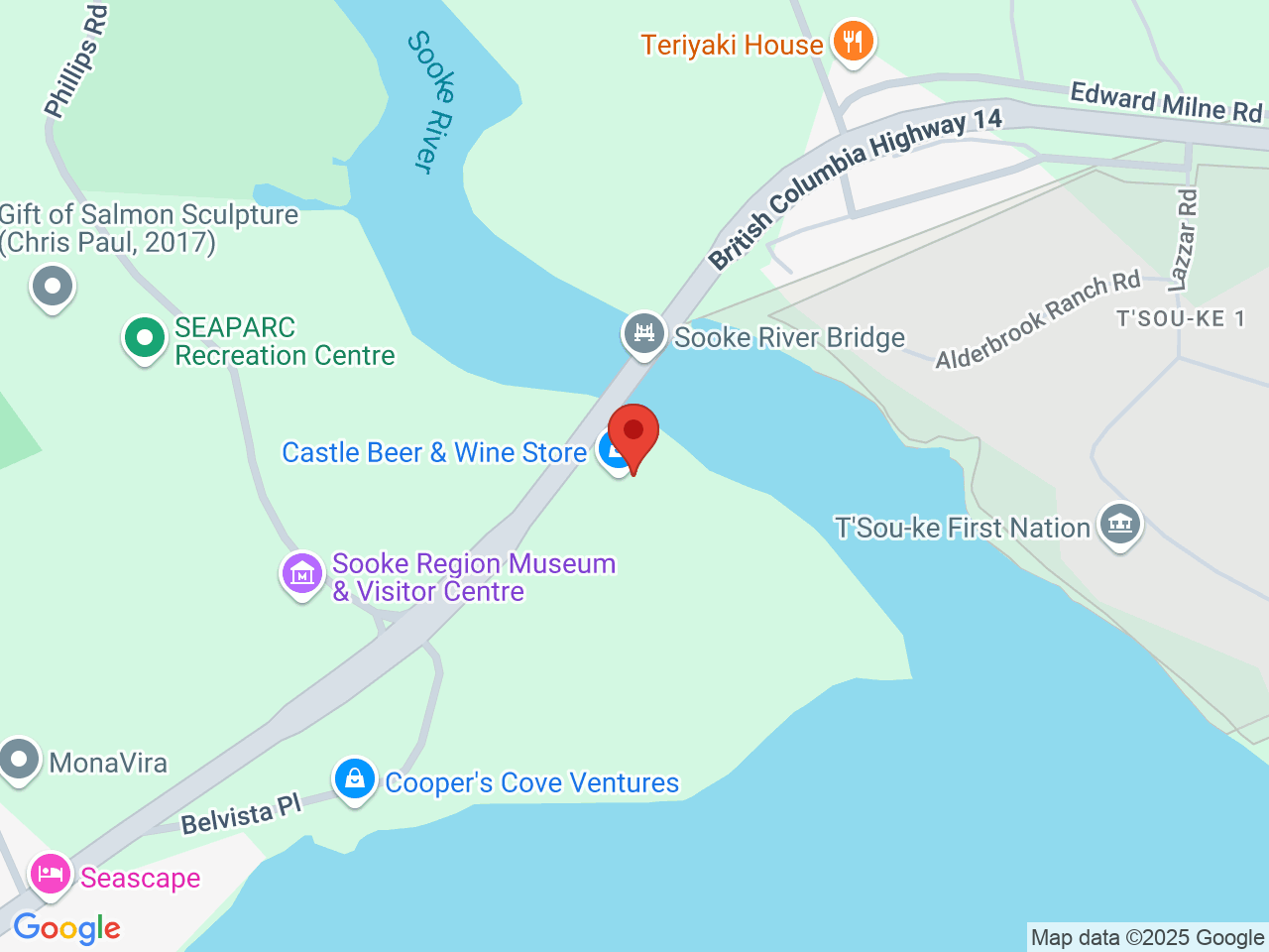 Street map for Riverside Cannabis, 6309 Sooke Rd, Sooke BC