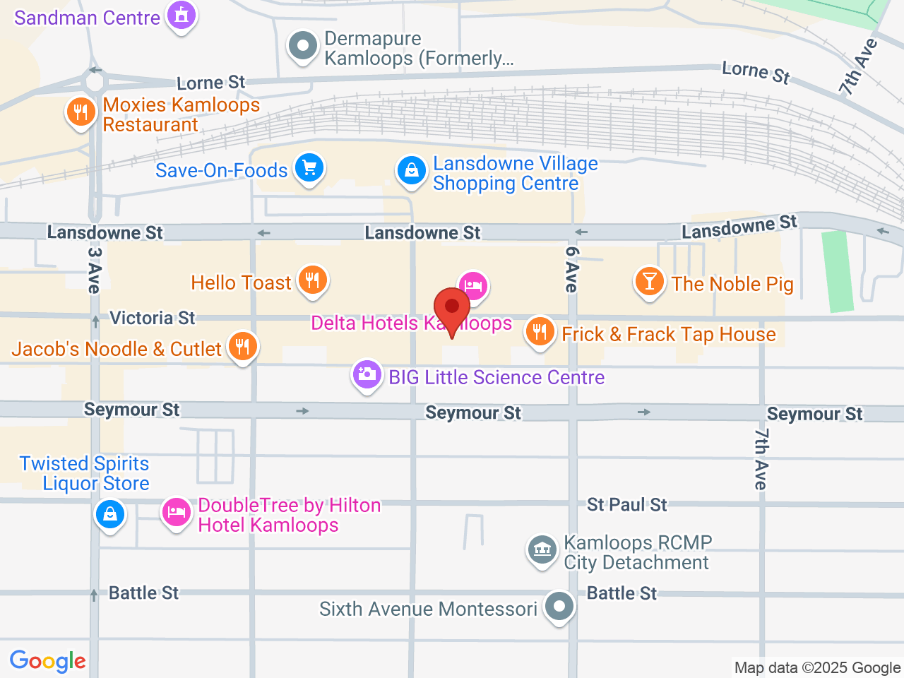 Street map for Shades of Green Cannabis, 519 Victoria St, Kamloops BC