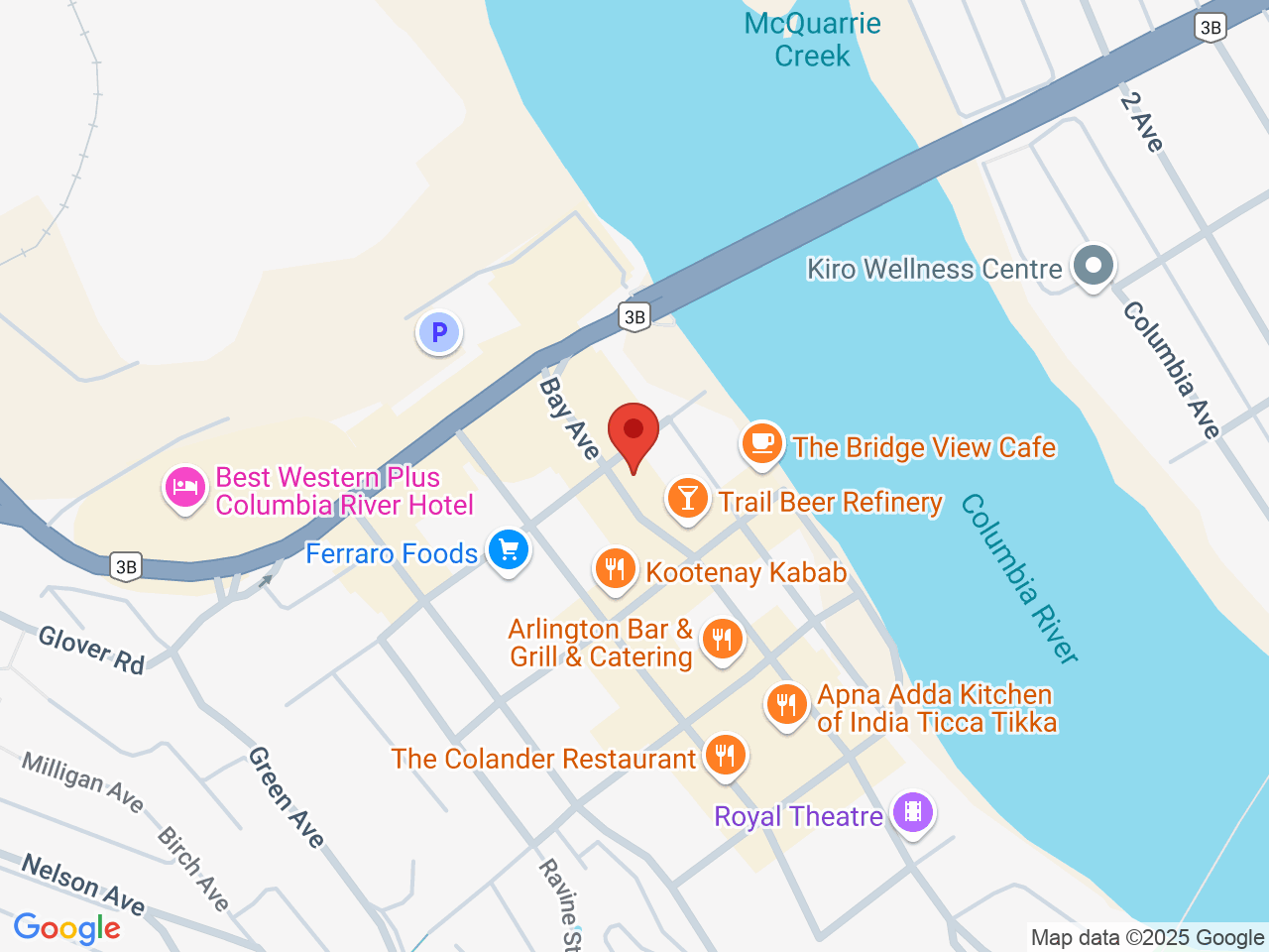 Street map for Smokie Pineapple, 1205 Bay Ave, Trail BC