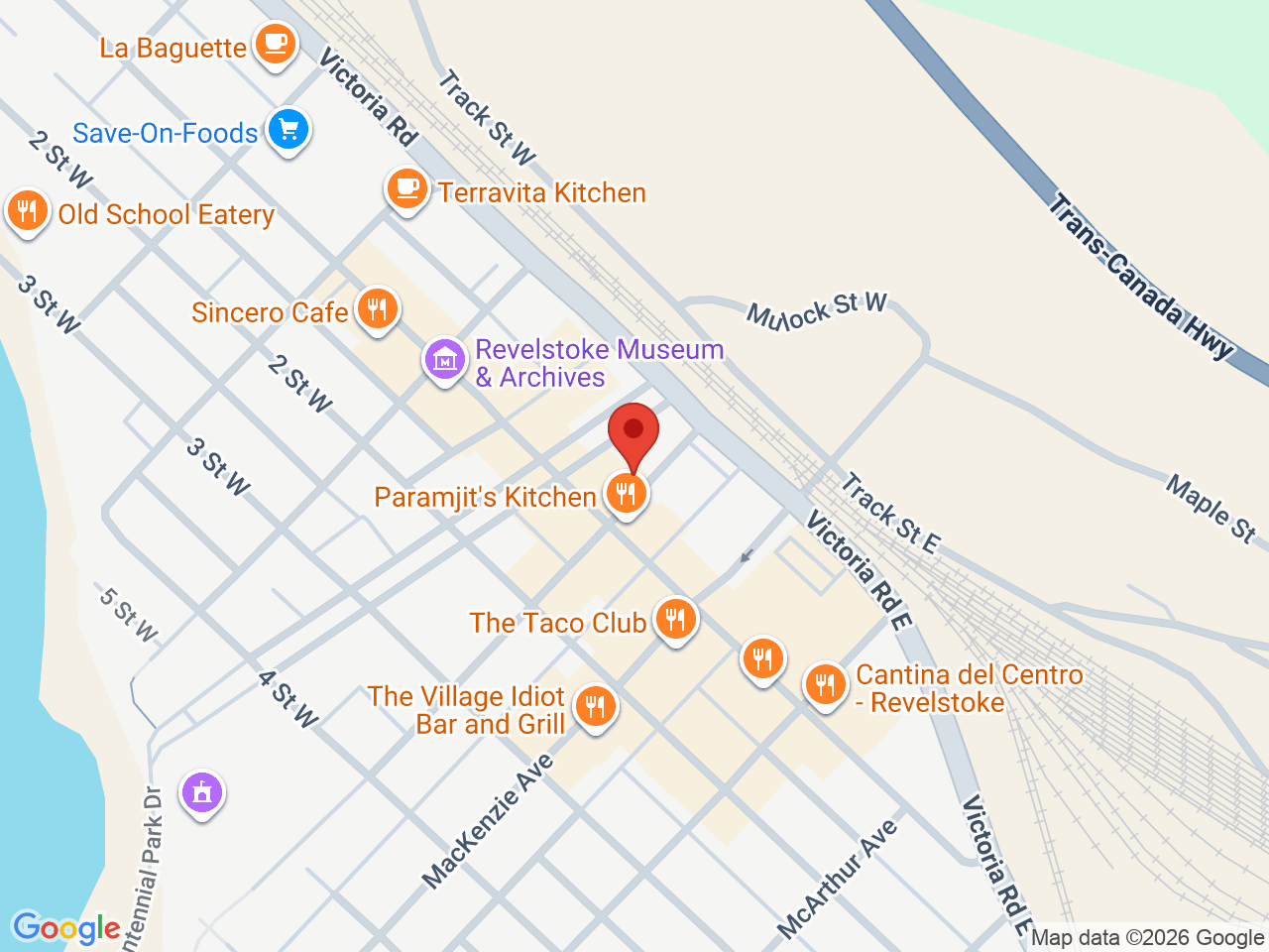 Street map for Summit Cannabis Co, 109 Connaught Ave, Revelstoke BC