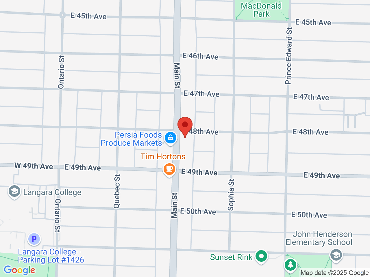 Street map for THC Canada, 6416 Main St., Vancouver BC