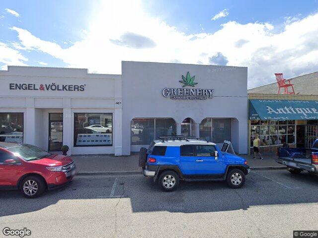 Street view for Greenery Cannabis Boutique, 465 Main St., Penticton BC