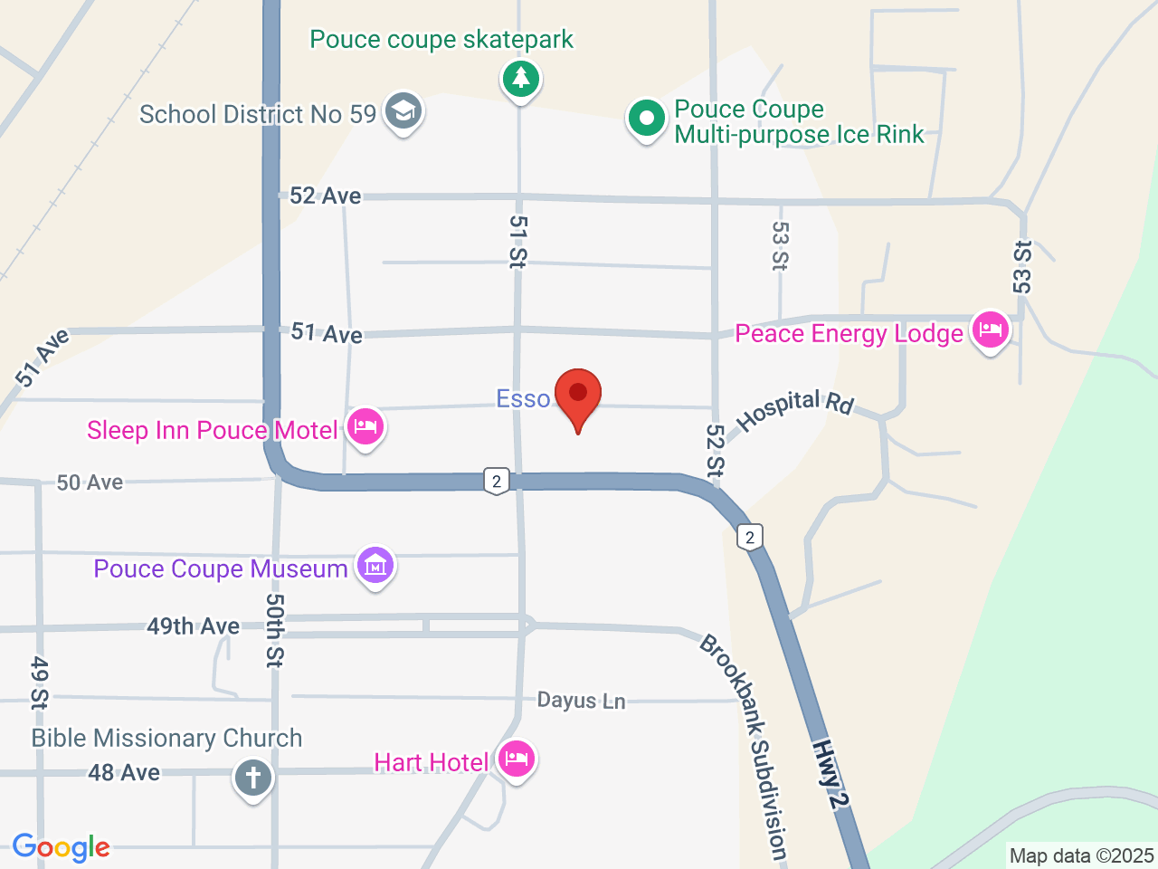 Street map for Weed Mart, 5104 50th Ave, Pouce Coupe BC