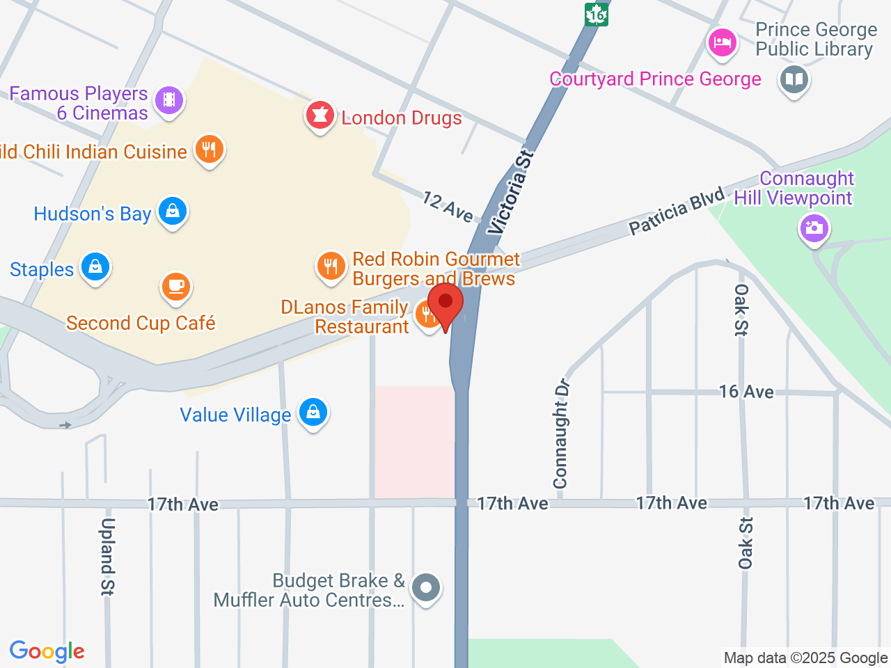 Street map for Canna Cabana, 1543 Victoria St., Prince George BC