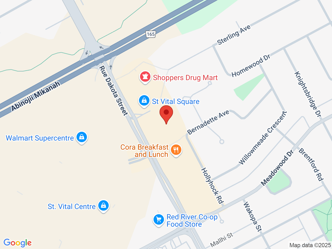 Street map for Delta 9 Cannabis Store, Unit 1 - 827 Dakota St., Winnipeg MB