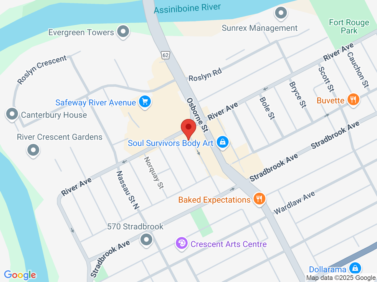 Street map for Delta 9 Cannabis Store, 478 River Ave., Winnipeg MB