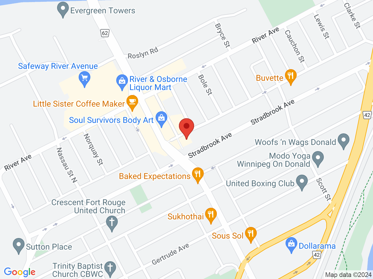 Street map for Tokyo Smoke, Unit 2 - 437 Stradbrook Ave., Winnipeg MB