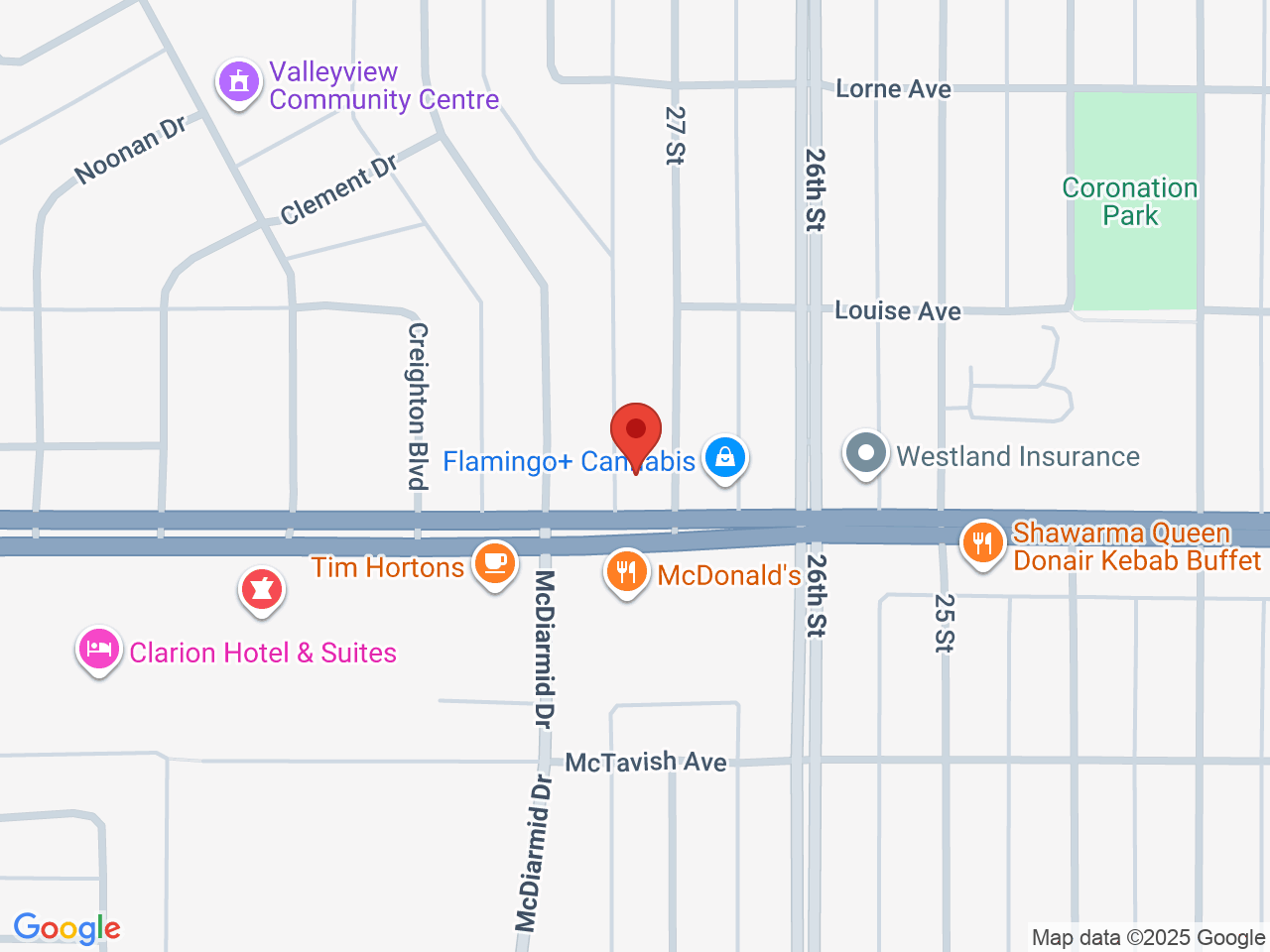 Street map for Tokyo Smoke Brandon, 2705 Victoria Ave., Brandon MB