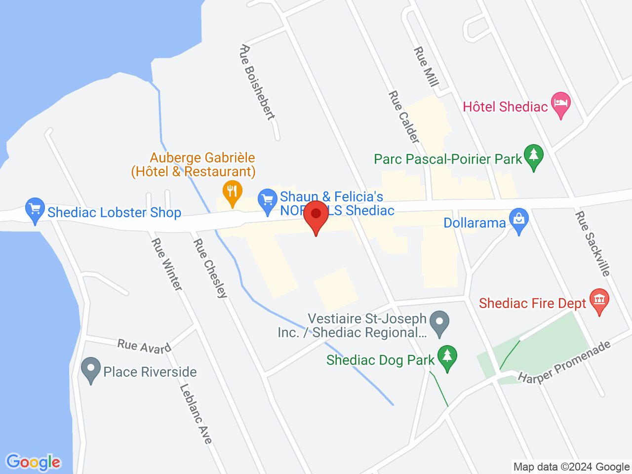 Street map for Cannabis NB Shediac, 313-B Main St., Shediac NB
