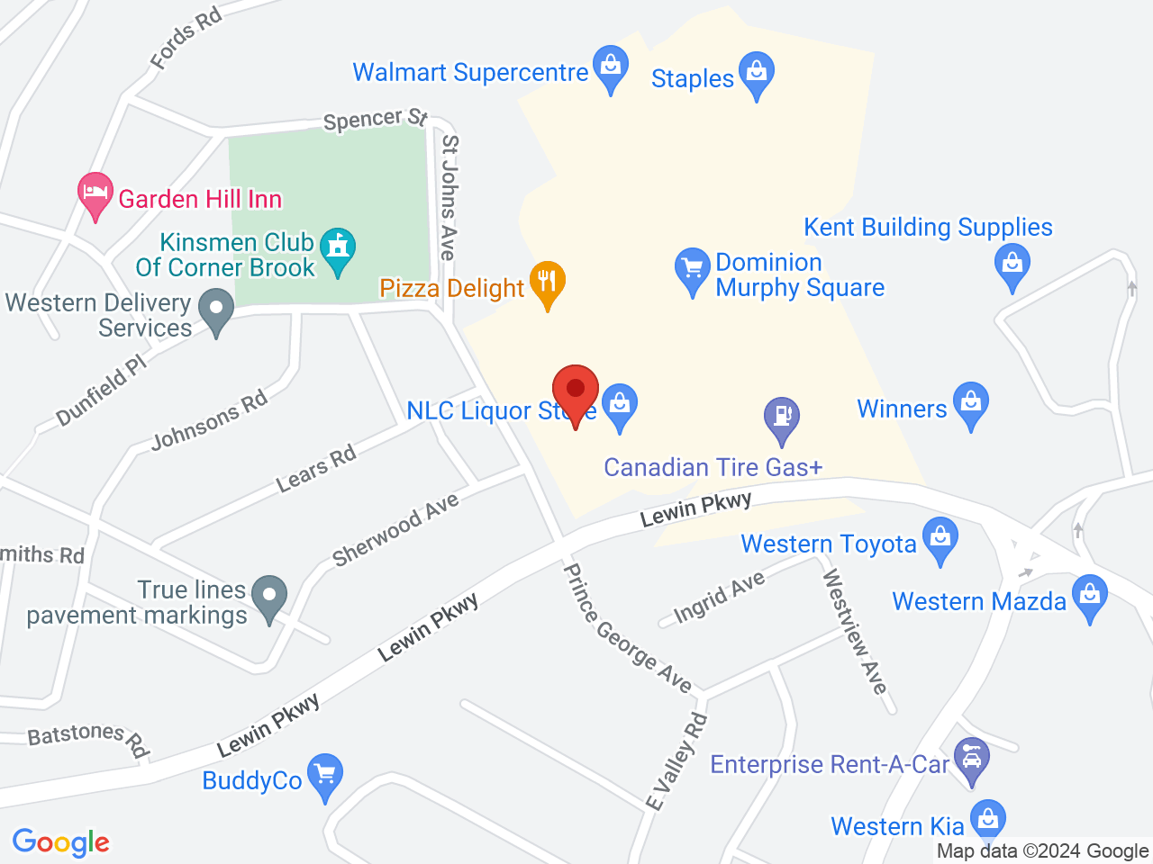 Street map for C-Shop Corner Brook, 5 Murphy Square, Corner Brook NL
