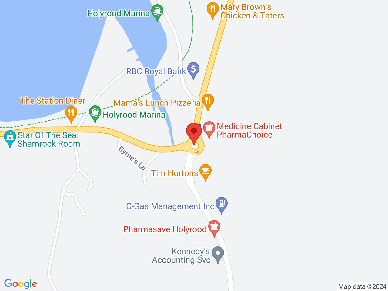 Street map for The Reef Cannabis Shop, 386 CBS Highway, Holyrood NL