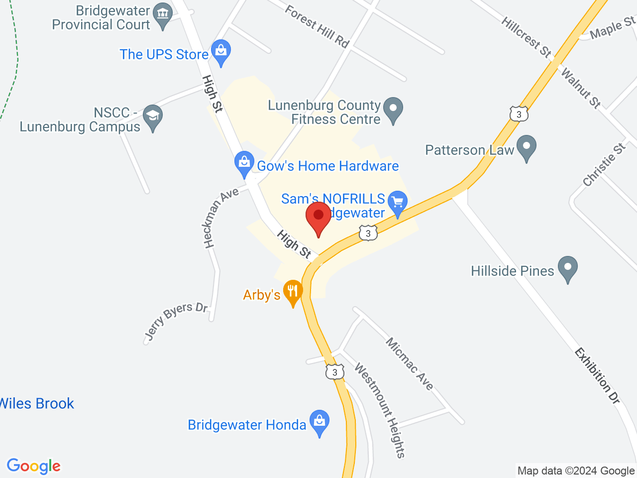 Street map for NSLC Signature Bridgewater, 274 Dufferin St., Bridgewater NS