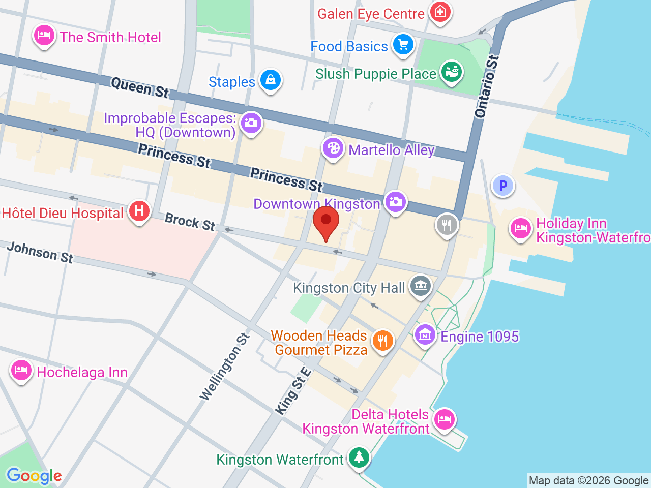 Street map for Fire & Flower Cannabis Co. Brock St, 75 Brock St., Kingston ON