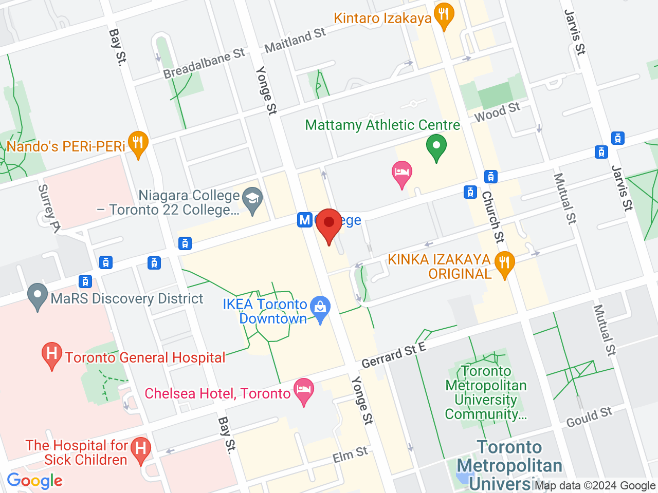 Street map for Canna Cabana Toronto, 435(B) Yonge St., Toronto ON