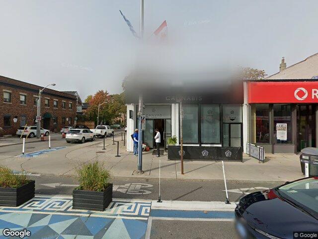 Street view for Canvas Cannabis, 730 Danforth Ave. Suite 1, Toronto ON