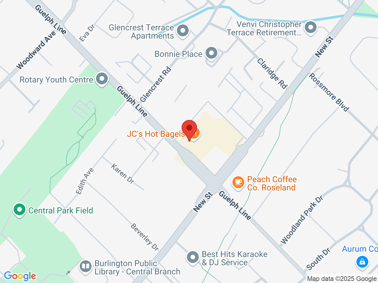 Street map for One Plant, 3007 New St., Burlington ON