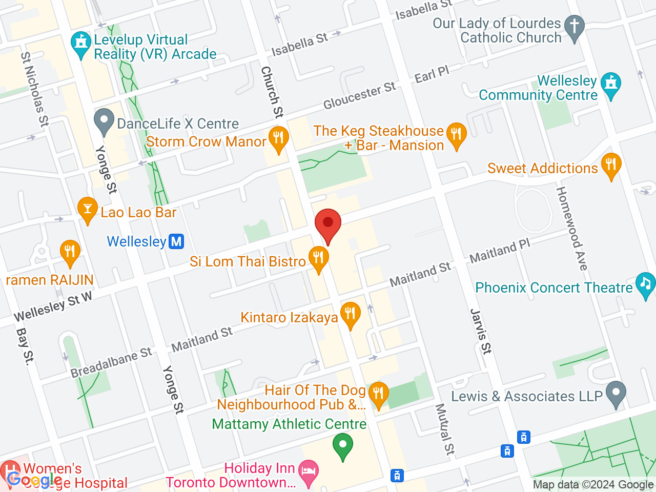 Street map for Friendly Stranger Church St., 501 Church St. Unit 4B, Toronto ON