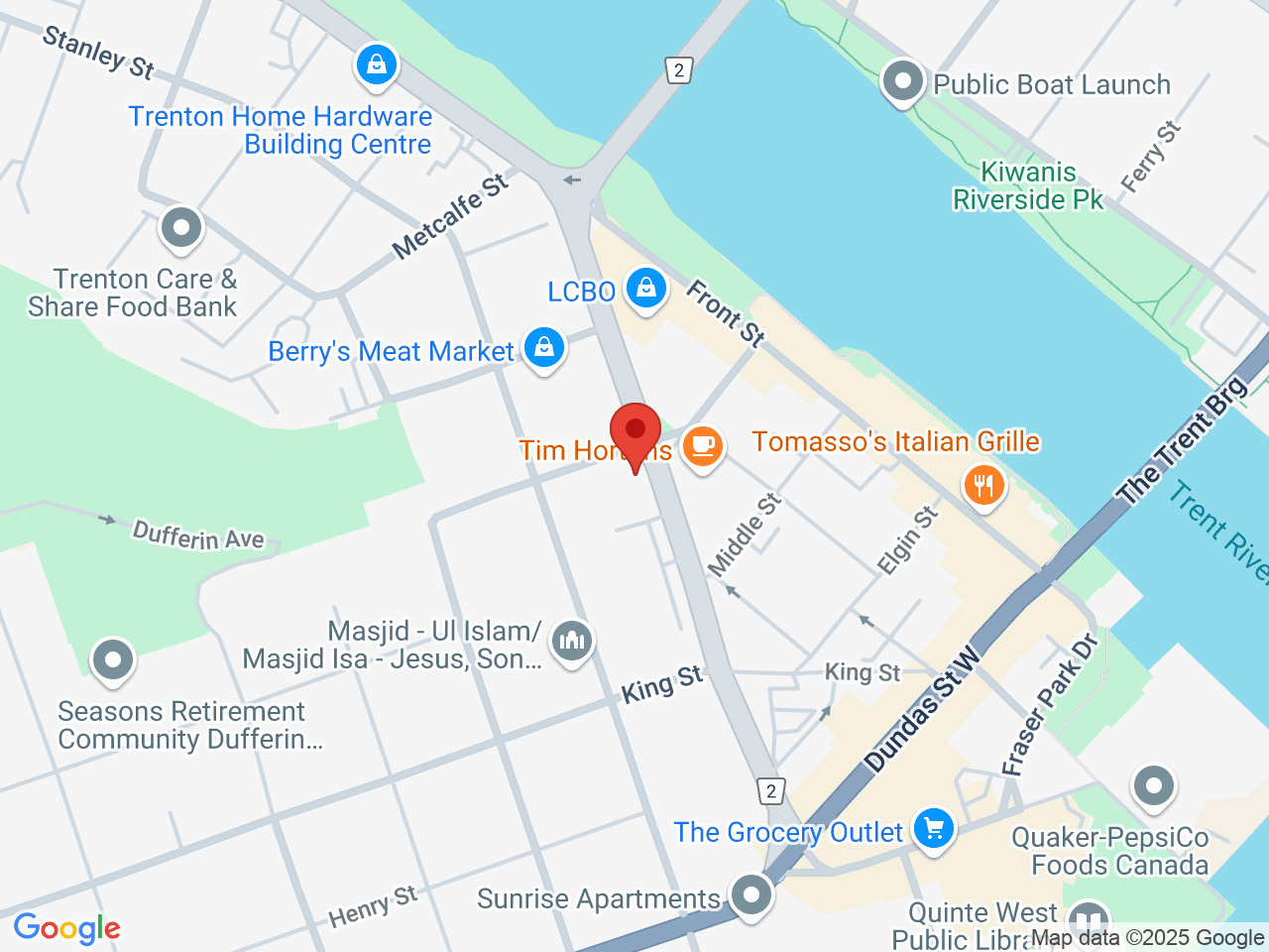 Street map for True North Cannabis Co., 82 Division St., Trenton ON