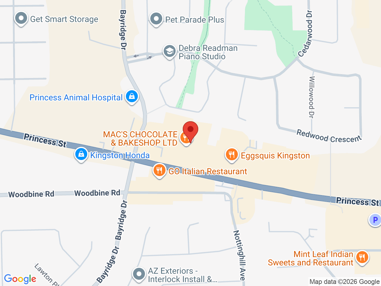 Street map for Tokyo Smoke, 2790 Princess St, Kingston ON