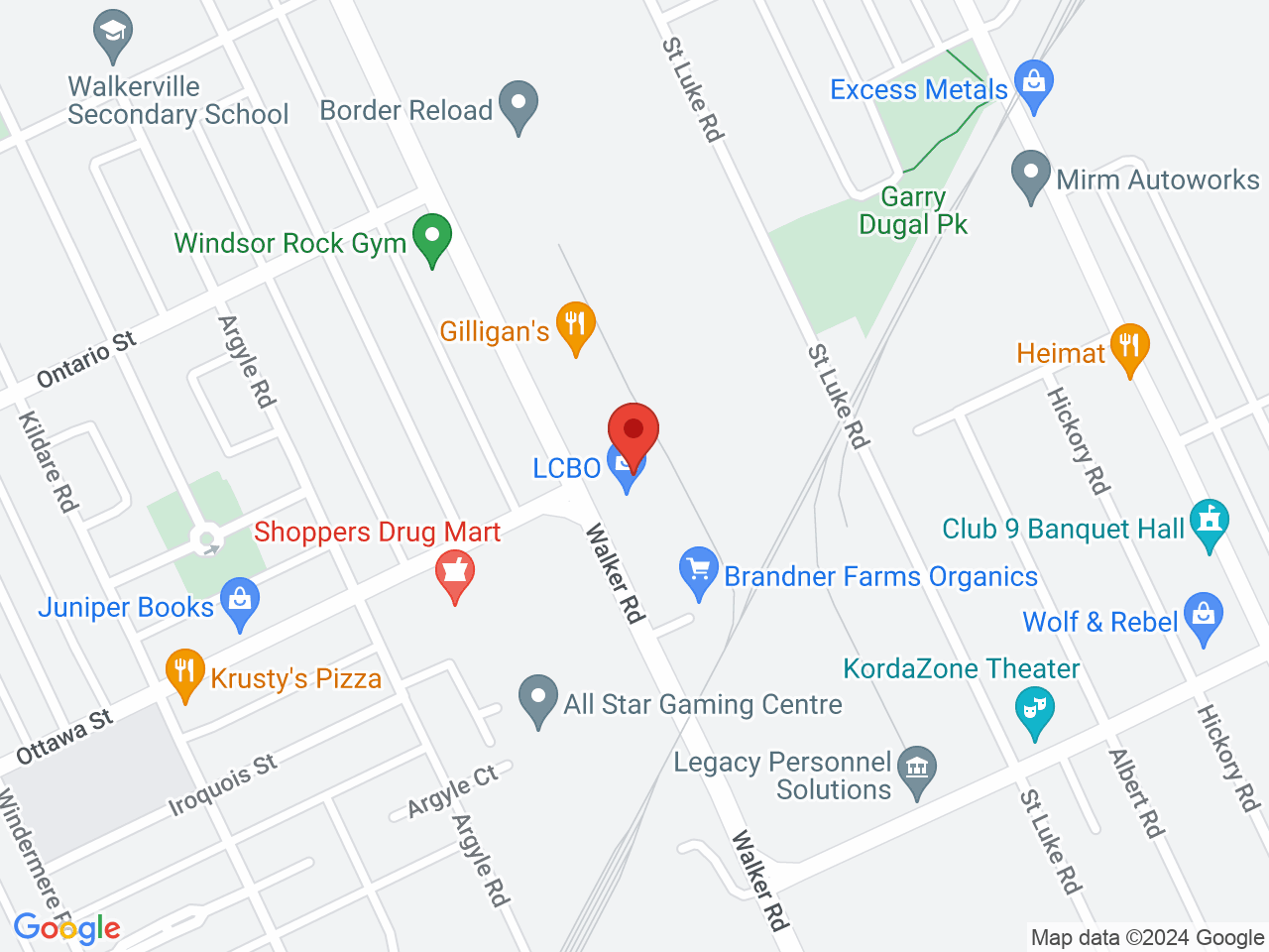 Street map for One Plant Walkerville, 1320 Walker Rd, Windsor ON