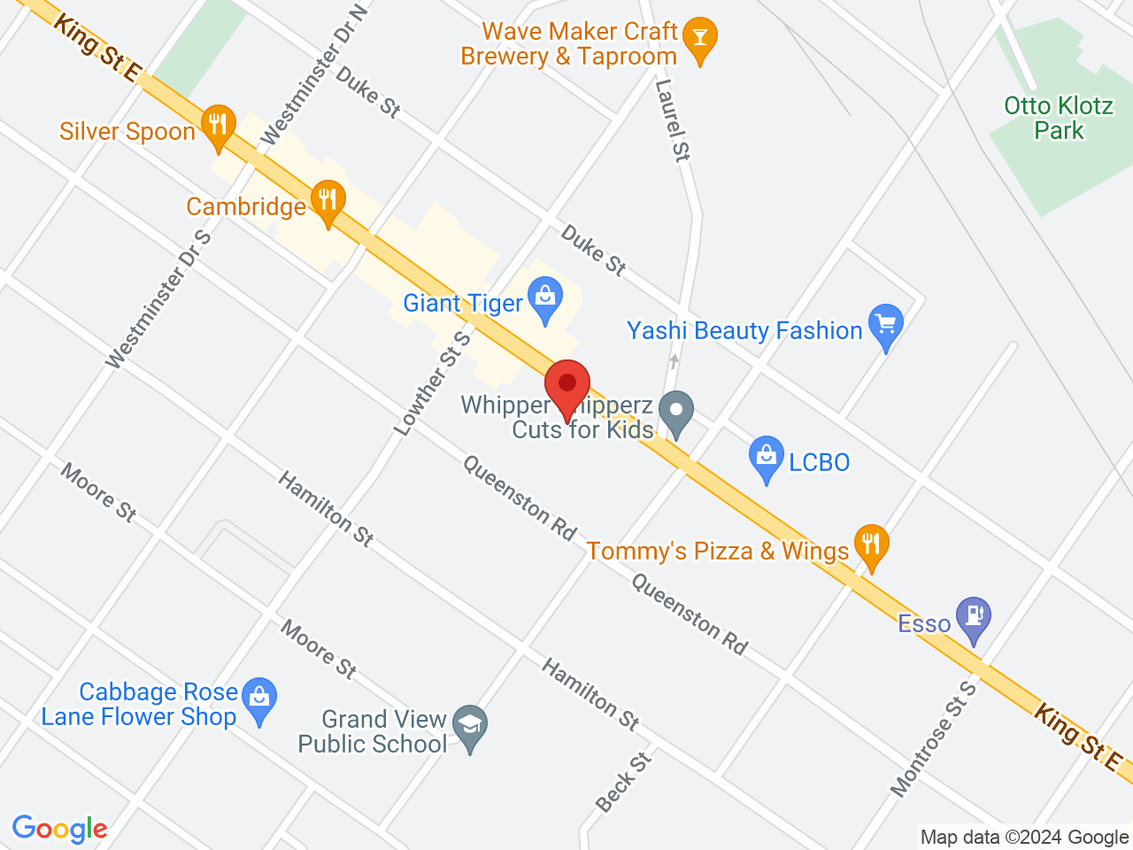 Street map for True North Cannabis Co., 960 King St E, Cambridge ON