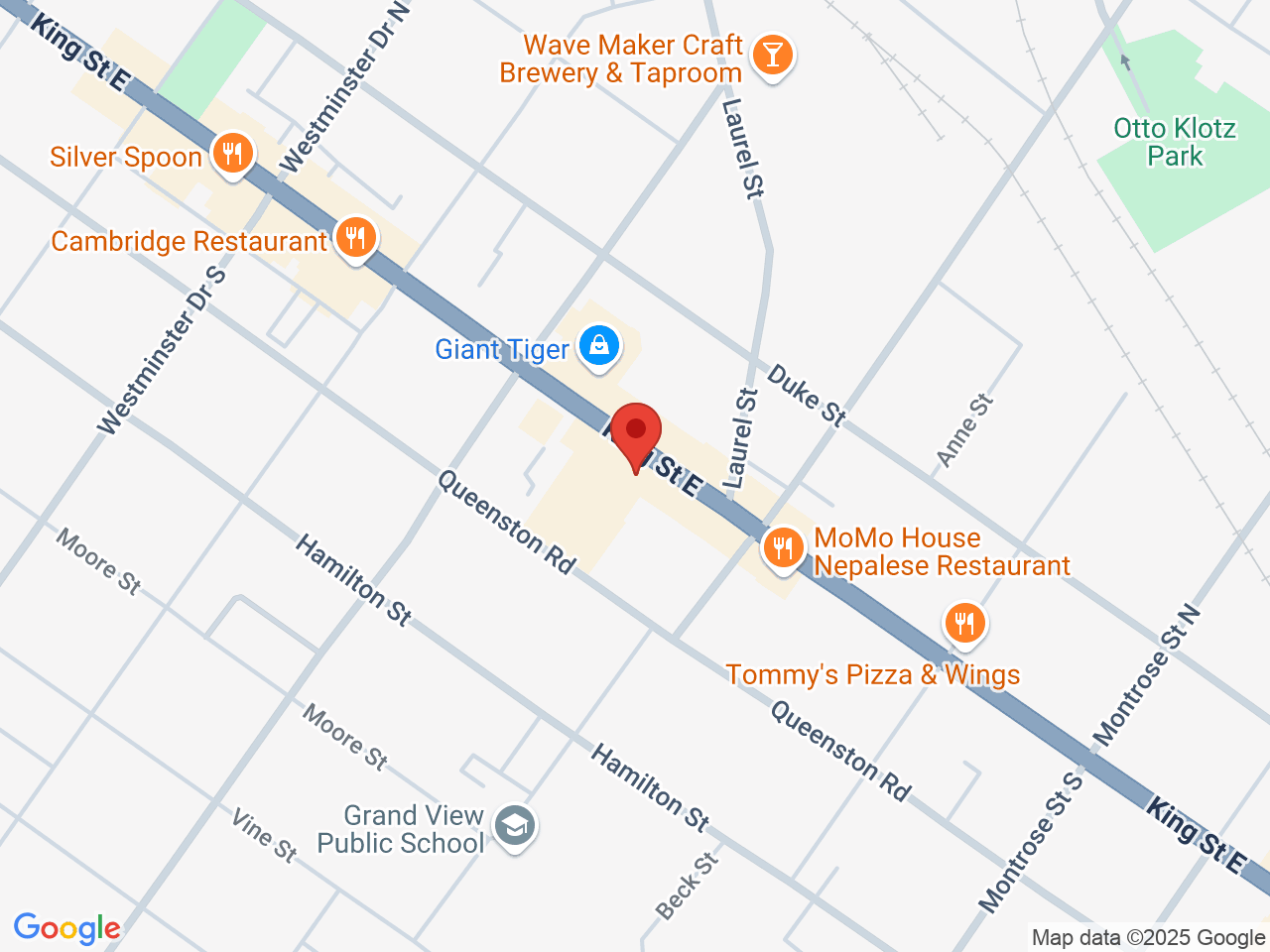 Street map for True North Cannabis Co., 960 King St E, Cambridge ON