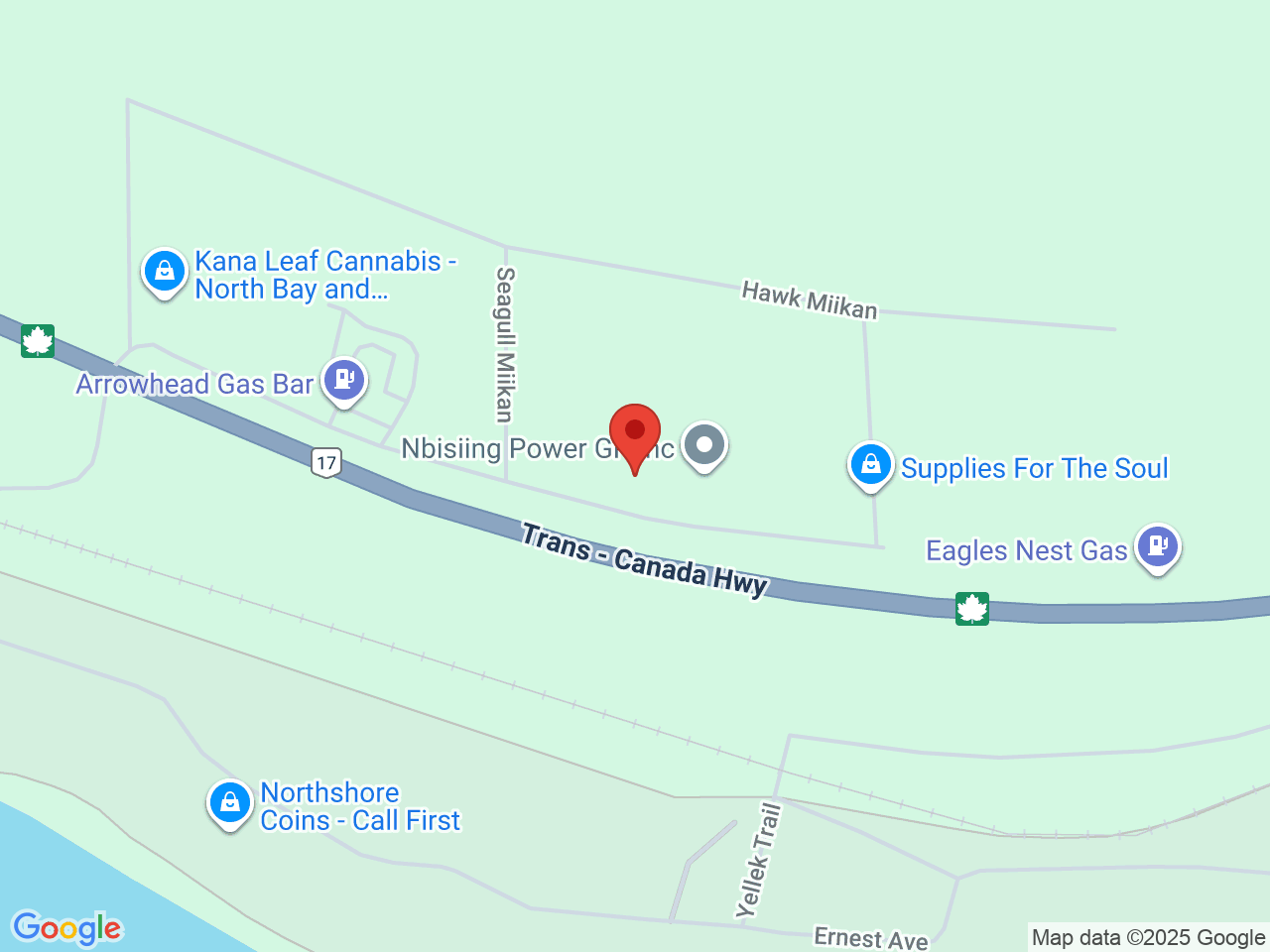 Street map for Northern Zen Cannabis, 76 Osprey Miikan, North Bay ON