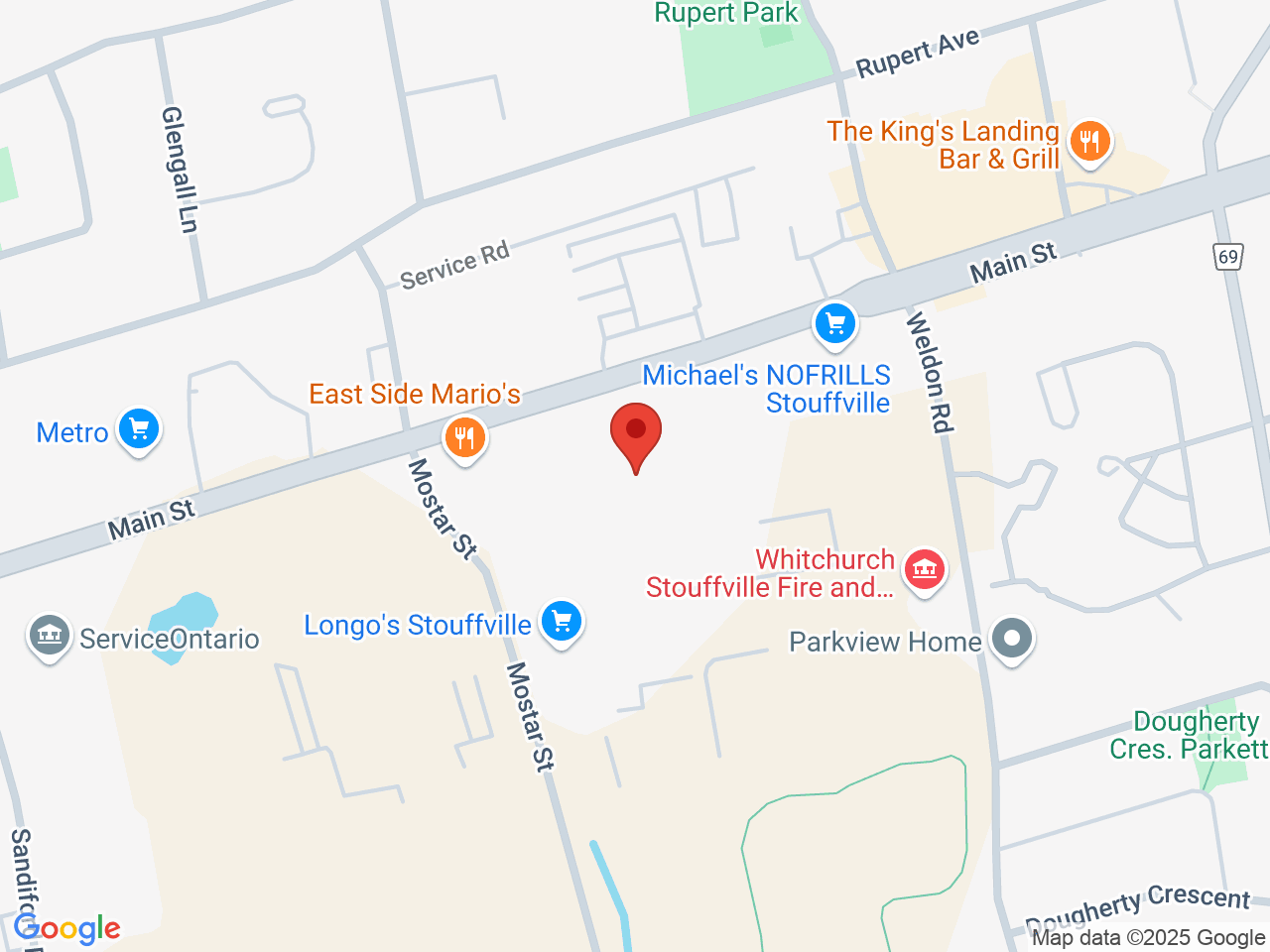 Street map for One Plant Stouffville, 5779 Main St., Whitchurch-Stouffville ON