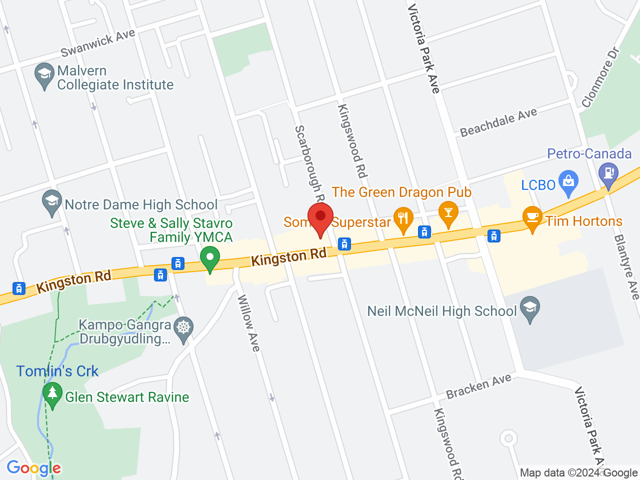 Street map for Sessions Cannabis The Beaches, 964 Kingston Rd., Toronto ON