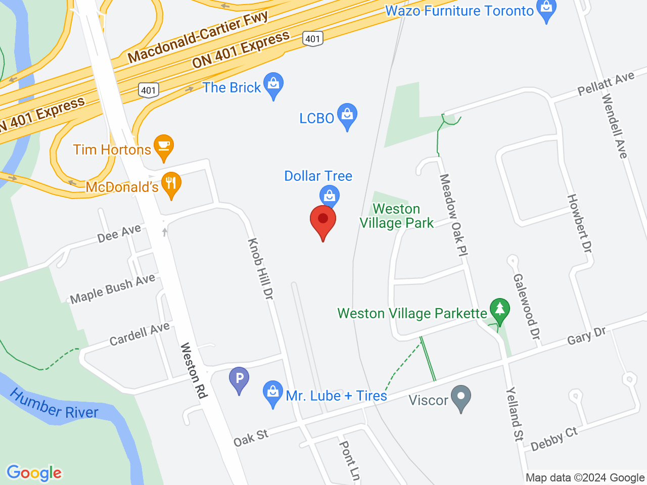 Street map for ShinyBud Cannabis Co. North York, 2625C Weston Rd. #27, Toronto ON