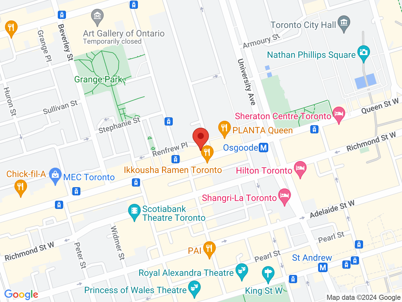 Street map for Hunny Pot Cannabis, 202 Queen St. W., Toronto ON