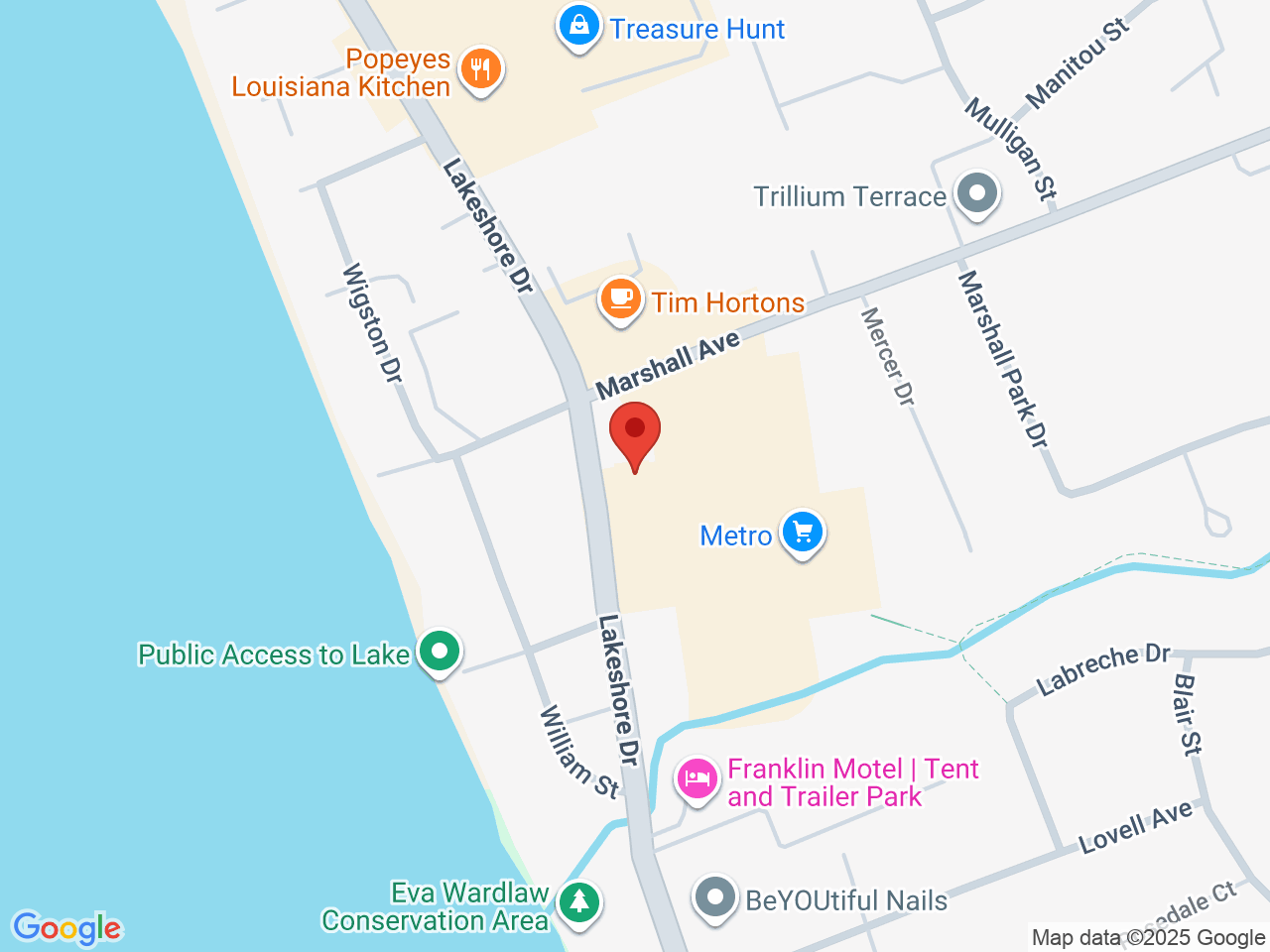 Street map for Tokyo Smoke North Bay, 390 Lakeshore Dr. Unit D, North Bay ON